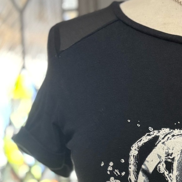 Calvin Klein Black CK Graphic Fitted Short Sleeve Mesh Tee - Picture 2 of 8